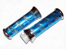 Ручки руля декоративные синие (ручка газа + левая)